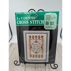 5x7 Counted Cross Stitch Kit "A Friend Is One Who Listens With The Heart"